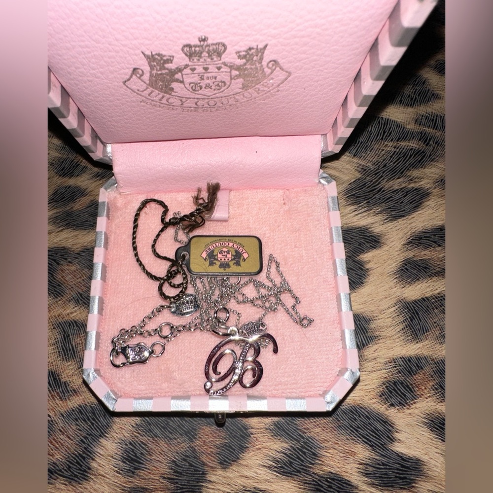 Juicy Couture B initial necklace